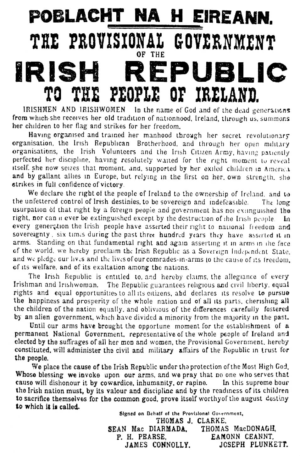 proclamation of irish independence